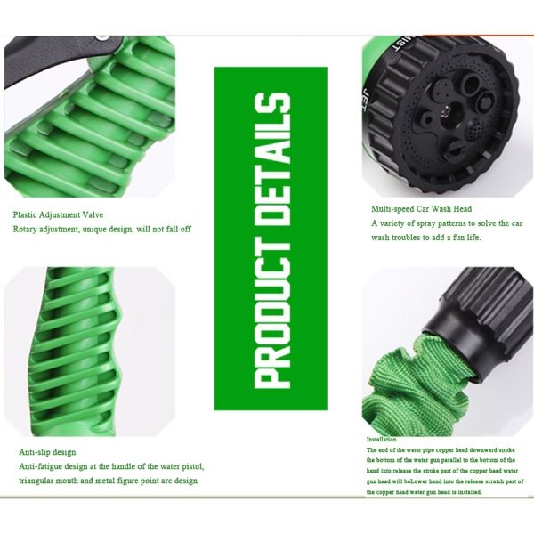 Garden Hose Reel Type Water Hose 25-250FT Expandable Magic Watering with High Pressure