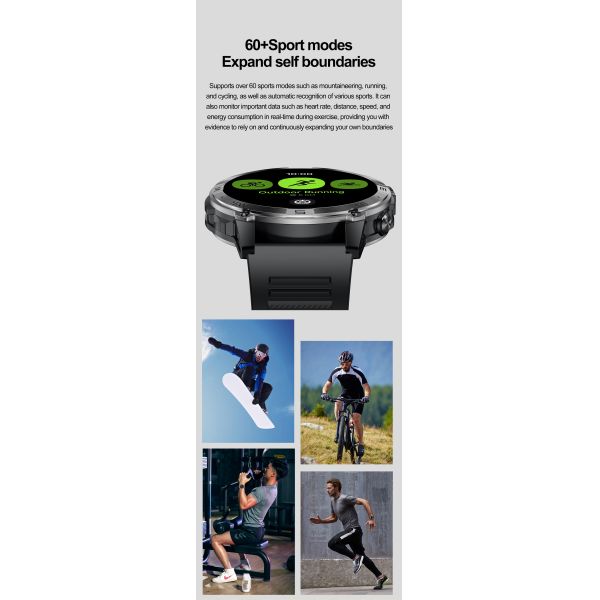 2024 HK08 AMOLED Smart Watch with GPS, Compass, Altimeter for Men