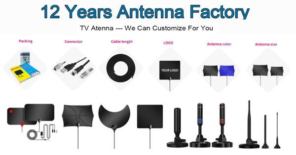 Caixa de aço interior preto claro satélite HDTV digital amplificado HD exterior Ante TV antena