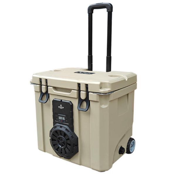 37QT Portable Insulated Cooler With Speaker Waterproof PE Material Rotomolded Wine Food Fishing Cans For Camping Logo