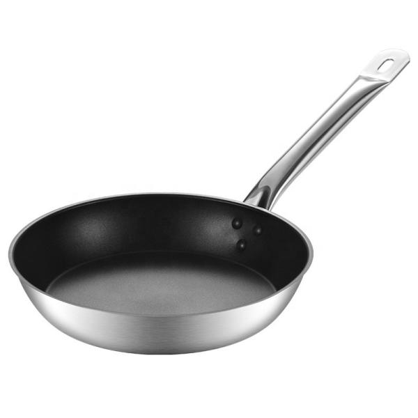 Hot Selling Double Bottom Stainless Steel Non Stick Frying Pan With Stainless Steel Handle