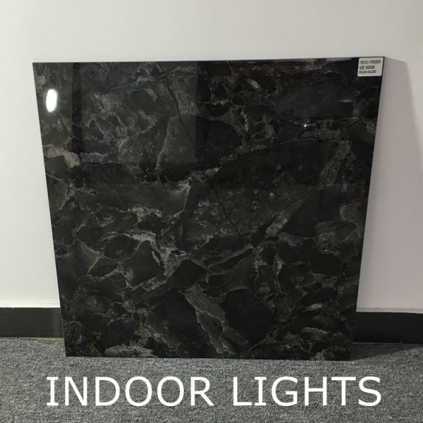 Marble Ceramic Kitchen Tiles in Black and White 60 x 60 Vitrified Tile with Design