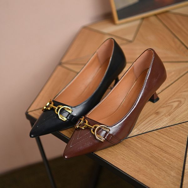 Business Office Ladies Casual Fashion Pointed Toe Non Slip High Heels Shallow Mouth