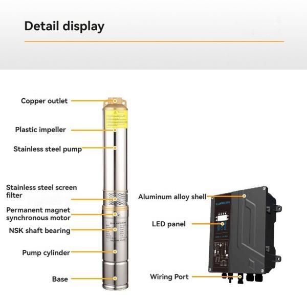 Submersible Solar Water Pump Deep Wells Agricultural Irrigation Solar Panel Integration