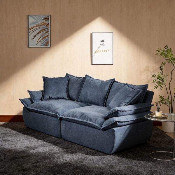 Compression Vacuum Sofa Set Home Furniture Modular Modern Luxury Corduroy 3 Seater Sponge Couch Living Room Frameless Sofa