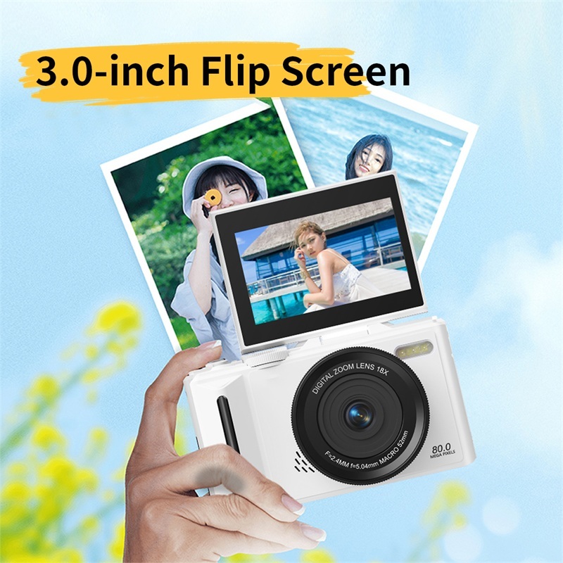 Retro 5K Video Digital Camera With Optical Zoom Anti Shake 3 Inch Flip Screen Vlog CMOS Camera Support External Lens for Vlog