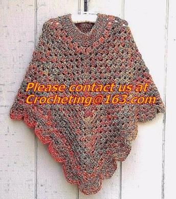 Pure Soft Cotton Outfit,Casual Sweater,Warm Knitted Ponc Green Free Knitting Crochet Woman