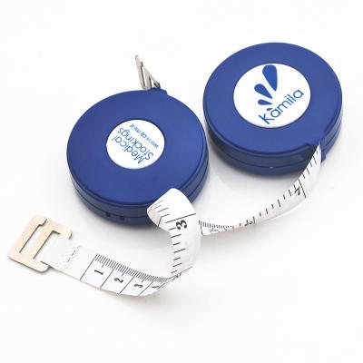 Blue Casing tailoring measuring tape Double Scale 150cm 60 Inch With Metal Pull Tab