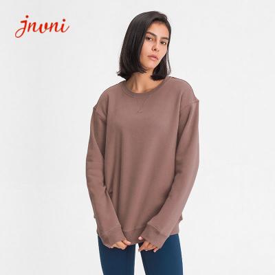 As mulheres do poliéster do algodão 40% de 60% malham a camiseta de pouco peso do pescoço de grupo dos Hoodies
