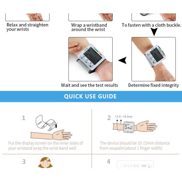Digital Blood Pressure Monitor Upper Arm Tonometer Portable Automatic Blood Pressure Meter