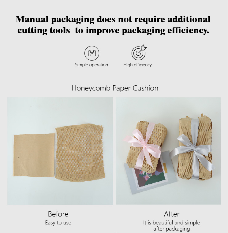 Recyclable белая упаковочная бумага 50cm*100m сота