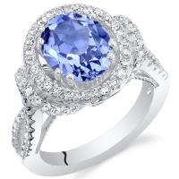 Anillo simulado natural de Tanzanite en Sterling Silver - anillo de compromiso alternativo artsy - anillo de bodas hecho a mano