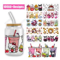 Autocolante de transferência Dtf de alta qualidade Cartoon Princess Wrap 16 Oz Uv Dtf Transfer Label Autocolante Autocolante de vinil para copos