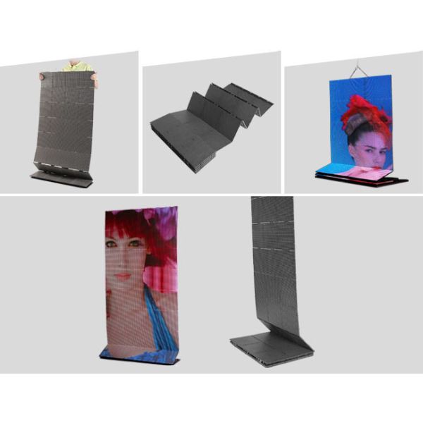 HD LED Flexible High Resolution Led Screen , Energy Saving LED Video Wall Advertising