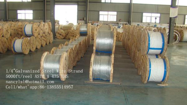 ASTM uma classe 475 um fio de indivíduo de B EHS, 3 8/5 16 polegadas galvanizou o cabo de aço