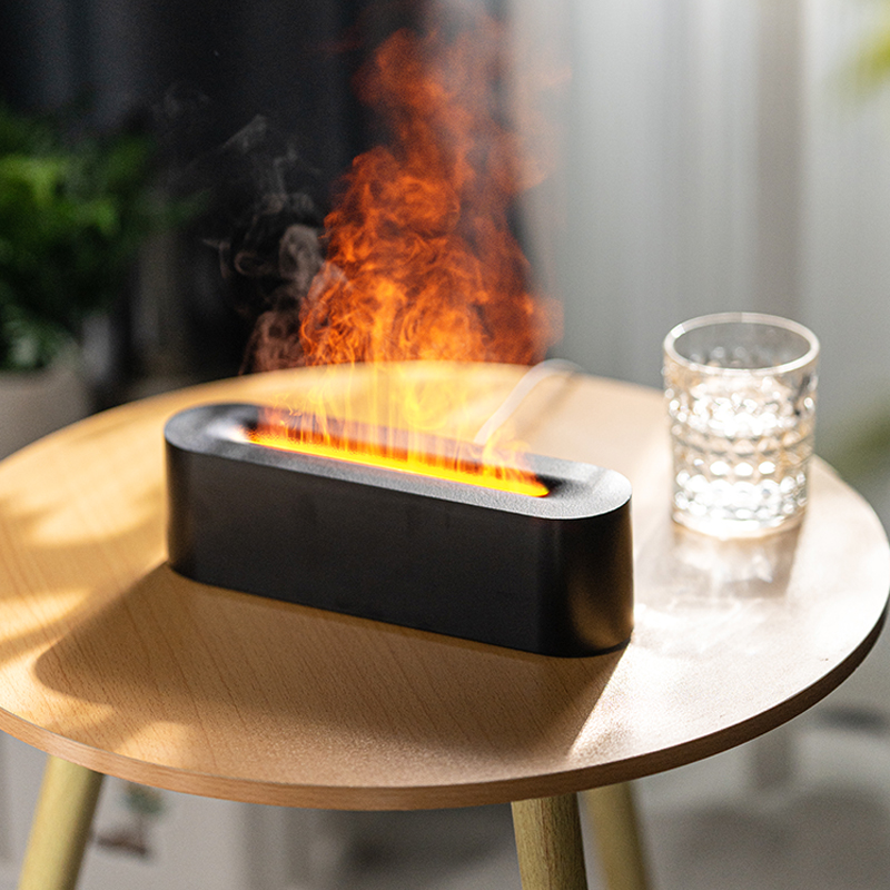 Flame Atmosphere Lamp Aroma Diffuser Essential Oil Diffuser 2024 NEW Produces Ultrasonic 7 Colors Fire Air Humidifier