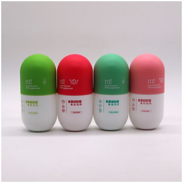 120 мл/130 мл/180 мл HDPE капсулообразная пластиковая бутылка для пищевых добавок