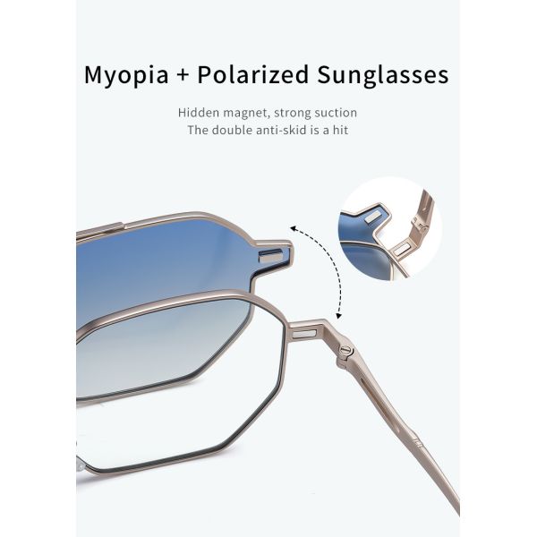 Зажим полигона магнитный на солнечных очках рамки металла оптически стекел