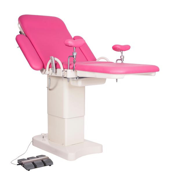 LDF200 Multifunctional Examination obstetric table/Electric Parturition Bed/Pink Leather steelGynecology obsttric table