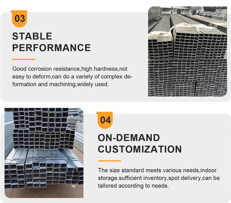 Invoicing By Theoretical Weight Carbon Steel Galvanized Square Rectangular Hollow ERW Tube Oil Pipe Grade Q195 Q235 Q345