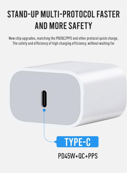 AU 2ピンUSB-C ウォールチャージャー 45W ラップトップ,タブレット,スマートフォン用 急速出力電源アダプター