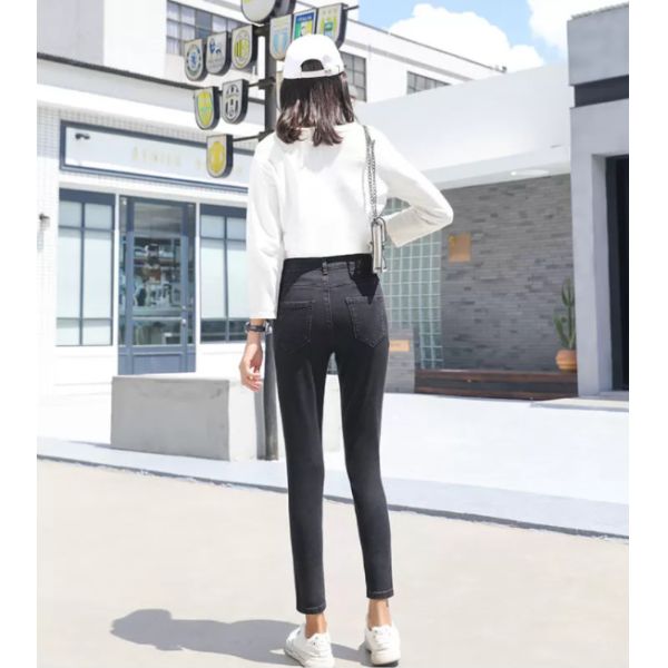 Heavy Washed Tencel Black Denim Pants 95 Percent Cotton 5 Percent Elastane