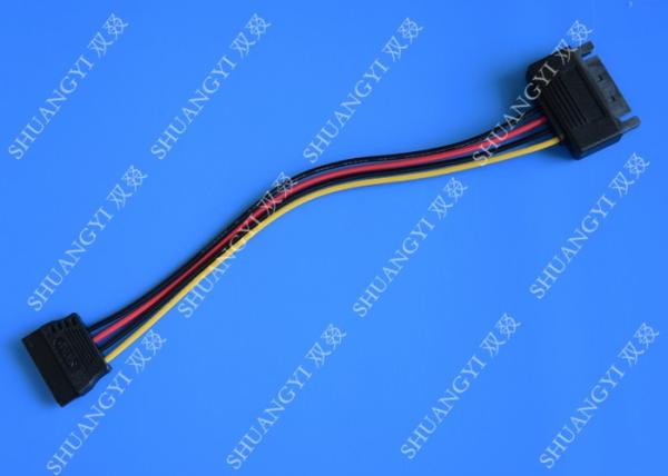 Male To Female 15 Pin SATA Data Cable , Slim SATA Power Extension Cable IDC Type 8 Inch