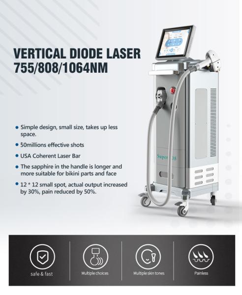 remoção portátil do cabelo do laser do diodo 808nm