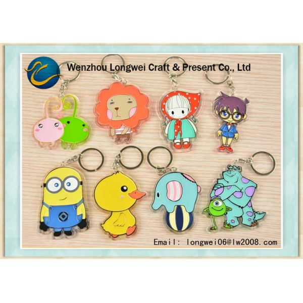 Mini Cartoon Acrylic Keychain , Promotional Custom Key Chain