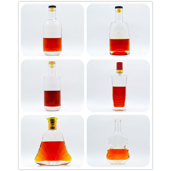 500ml Custom Screen Printing Frosted Crown Royal Whisky Vodka Gin Glass Bottles with Cork