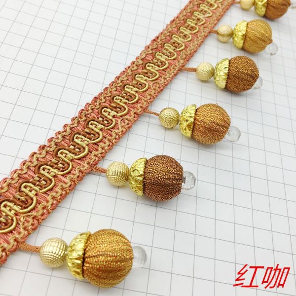 Handmade fashionable chain beads lace tassels fringes for curtain/sofa/pillow decoration