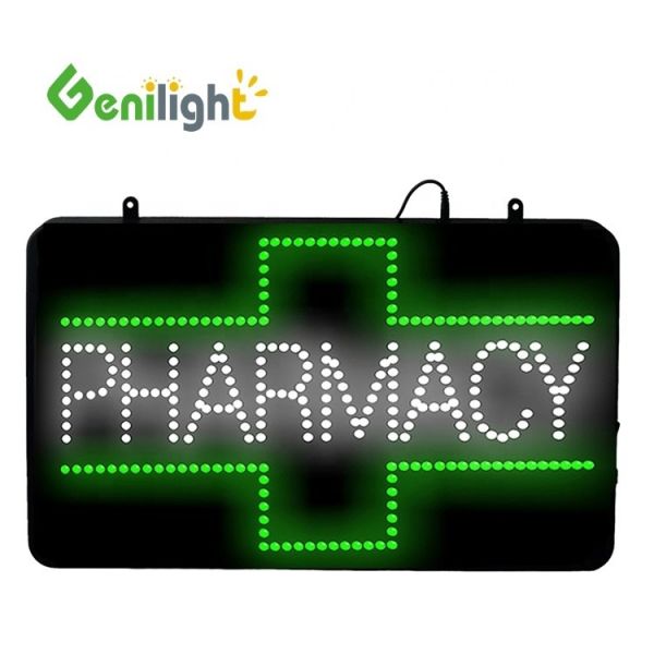 Signos abiertos de farmacia LED con panel de 56*33 pulgadas