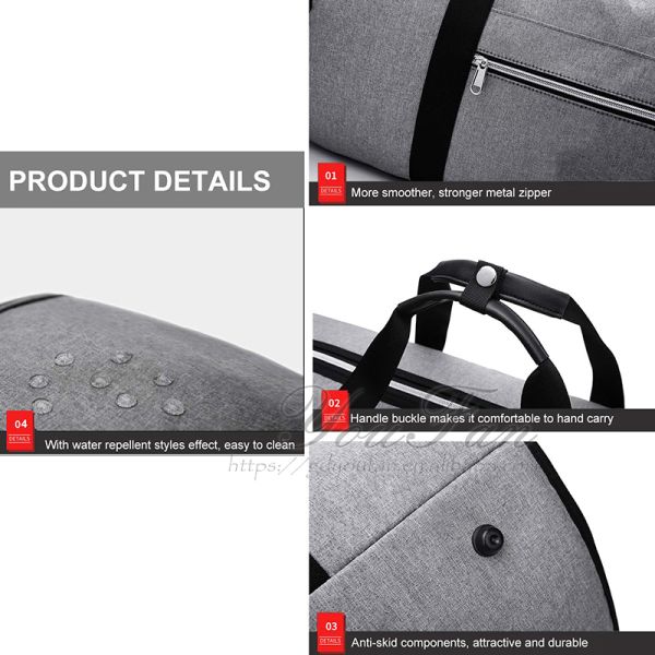 Convertible Garment Weekender Bag , Water Repellent Weekend Flight Bag