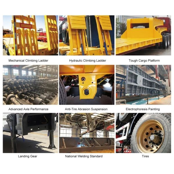 8.12.16 Tires Heavy Machinery Low Flat Trailer with 1 Year After-sales Service