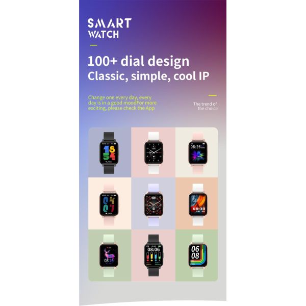 240*295 1.65inch Square Shape Smartwatch with 304 Stainless Steel Clasp