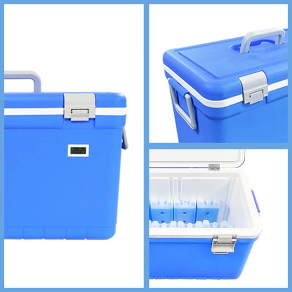 30L Outdoor Insulated Cooler Box Equipped With Ice Pack Kit, 24H High-performance Cold Storage Ice Chest, Stackable Durable Cooler, Optional Temperature Screen, Custom Print Available For Camping,