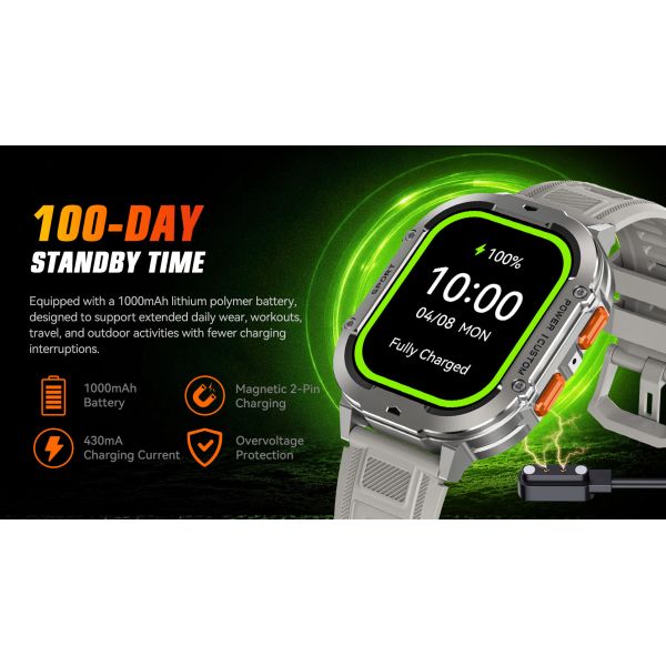2026 New Smart Watch Men IP68 3ATM Outdoor Sports Fitness Tracker X7 Smartwatch