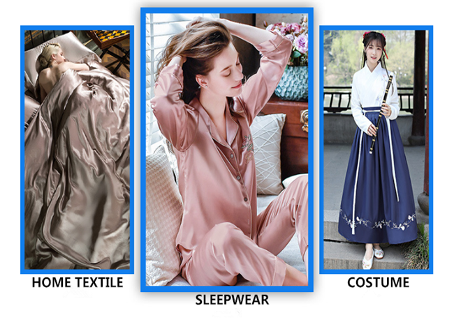 Полиэстер ЛЮБИМЦА шелка 100 сатинировки простирания повторно использованный для хозяйственной сумки Sleepwear Hanfu