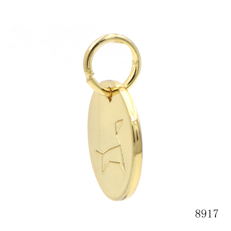 Top Quality Metal Round Tag Custom Logo Label Charm Dog Collar ID Tag Metal Keychain Coin Tag Circle Tag