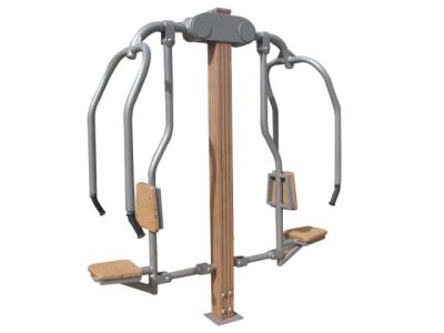 outdoor wooden fitness equipment--WPC Body building park exercise equipment double sit push trainer