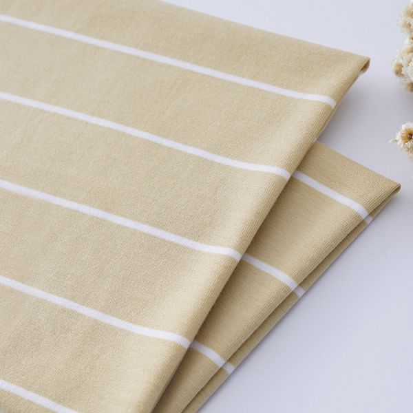 Удобный для кожи простый джерси 175гсм полосатый вязаный хлопковый ткань для футболки