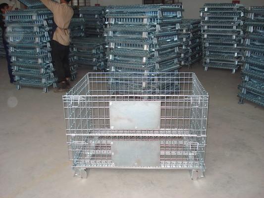 Foldable Collapsible Wire Mesh Cage Panels With Front Drop Gate / 4 Casters