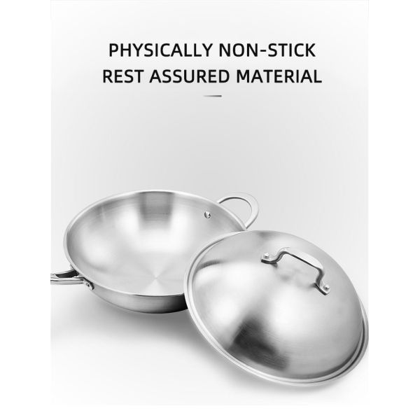 Нержавеющей стали кухни ручка 18/8 не варя вок бака с крышкой SS