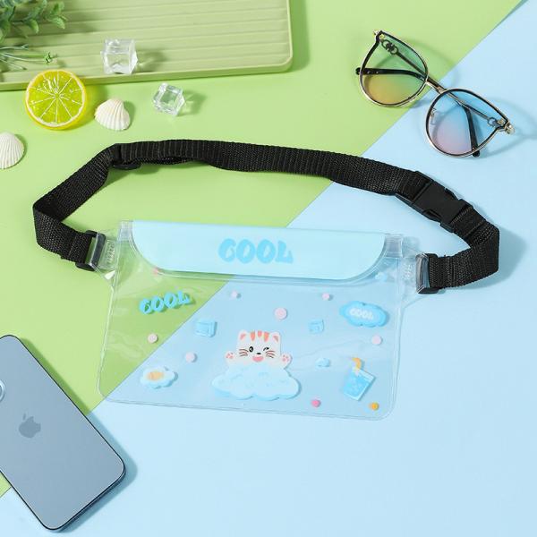 3 LAYER SEALED LARGE MOBILE PHONE WATERPROOF BAG OBLIQUE STRADDLE SWIMMING WATERPROOF FANNY PACK PVC RAFTING OUTDOOR SEA