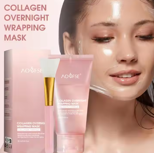 Firming Hydrating Overnight Peel Off Collagen Face Night Mask Moisturizing Collagen Night Wrapping Mask
