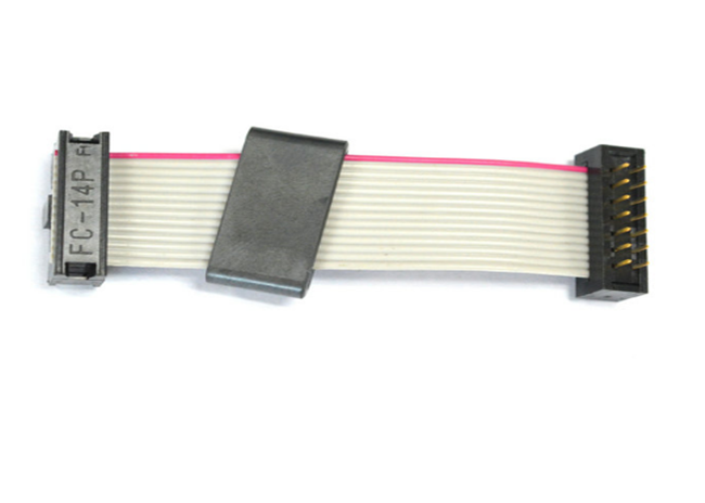 2.54 Pitch IDC DIP 14 Pin Flat Ribbon Cable Assembly Male To Female FC Connector