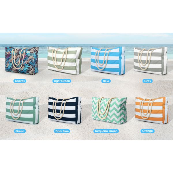 Cotton bag, Canvas bag, tote bags, Outdoor Blue And White Striped Storage Bag Absorbent Quick-Drying Portable Beach Bag Enlarged Travel Bag
