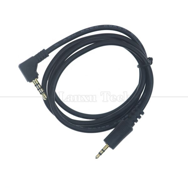 2.5mm 3 polos Jack a 90 grados ángulo derecho 4 polos 3.5mm TRRS Jack cable de audio estéreo para TV Radio