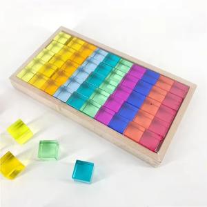 OEM Colorful Acrylic Game Set Acrylic Building Block Set Stackable Block Cube