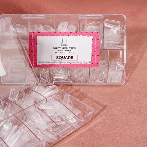 Stiletto Salon Nail Tips No C Shape Full Cover Soft Gel Tips for SAGALAGA 500pcs Box Clear Nails Pattern Long Tips